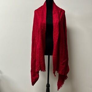 Scarf Wrap scaf Fringe Red Holiday Festive Classy Christmas